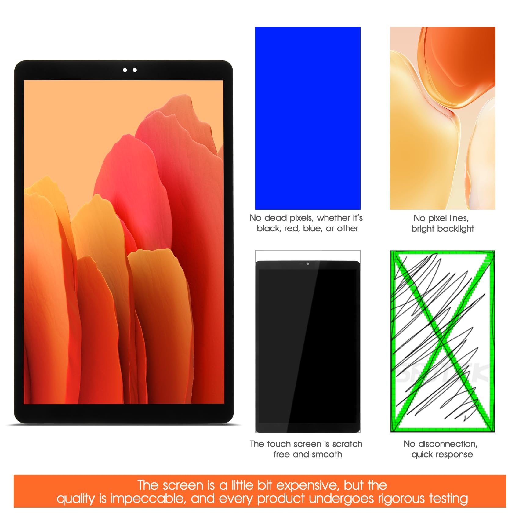 LCD Display pour Samsung Galaxy Tab A (2018) SM-T590 SM-T595 10.5" LCD Écran Remplacement Tactile Digitizer Numériseur Assemblée avec Réparation Kit (Noir)