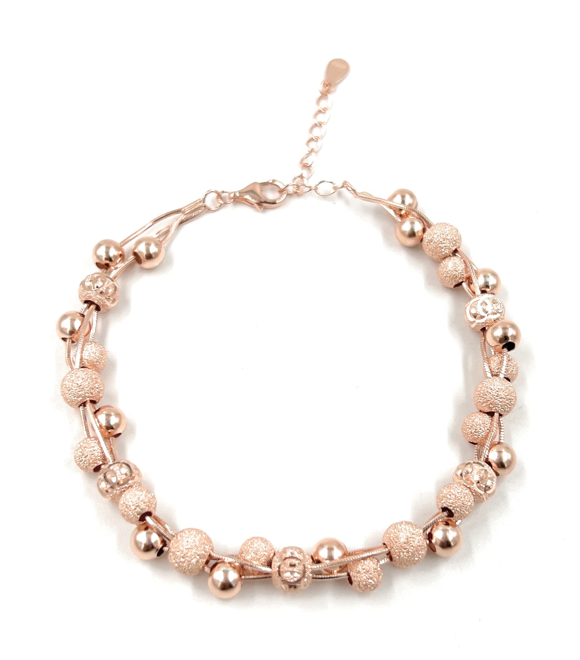 VRINDAM JEWELLERS 925 Sterling Silver Bracelet For Girls and Women Rose Gold Finish Comfortable Adjustable Chain Up to 3 CM | Total Length 21 CM | Weight approx. 9.500 Gm (B09JM8Y8DF) Amazon Price History, Amazon Price Tracker