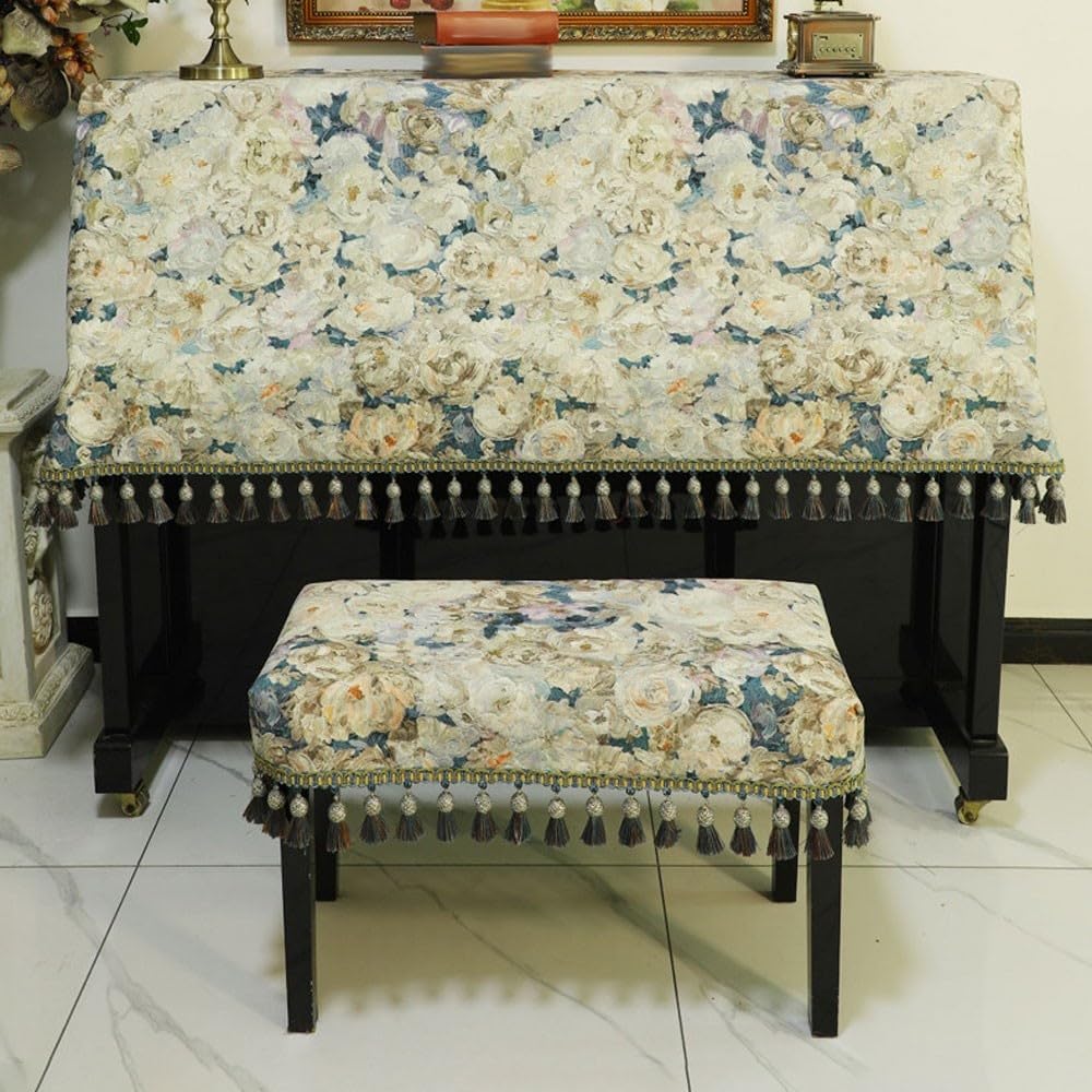 Pokrowiec na pianino, odporny na kurz, zdobiony, pogrubiony(Single Bench Cover)