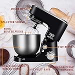 Stand Mixer, CUSIMAX Dough Mixer Tilt-Head Electric Mixer with 5-Quart Stainless Steel Bowl, Dough Hook, Mixing Beater and Whisk, Splash Guard