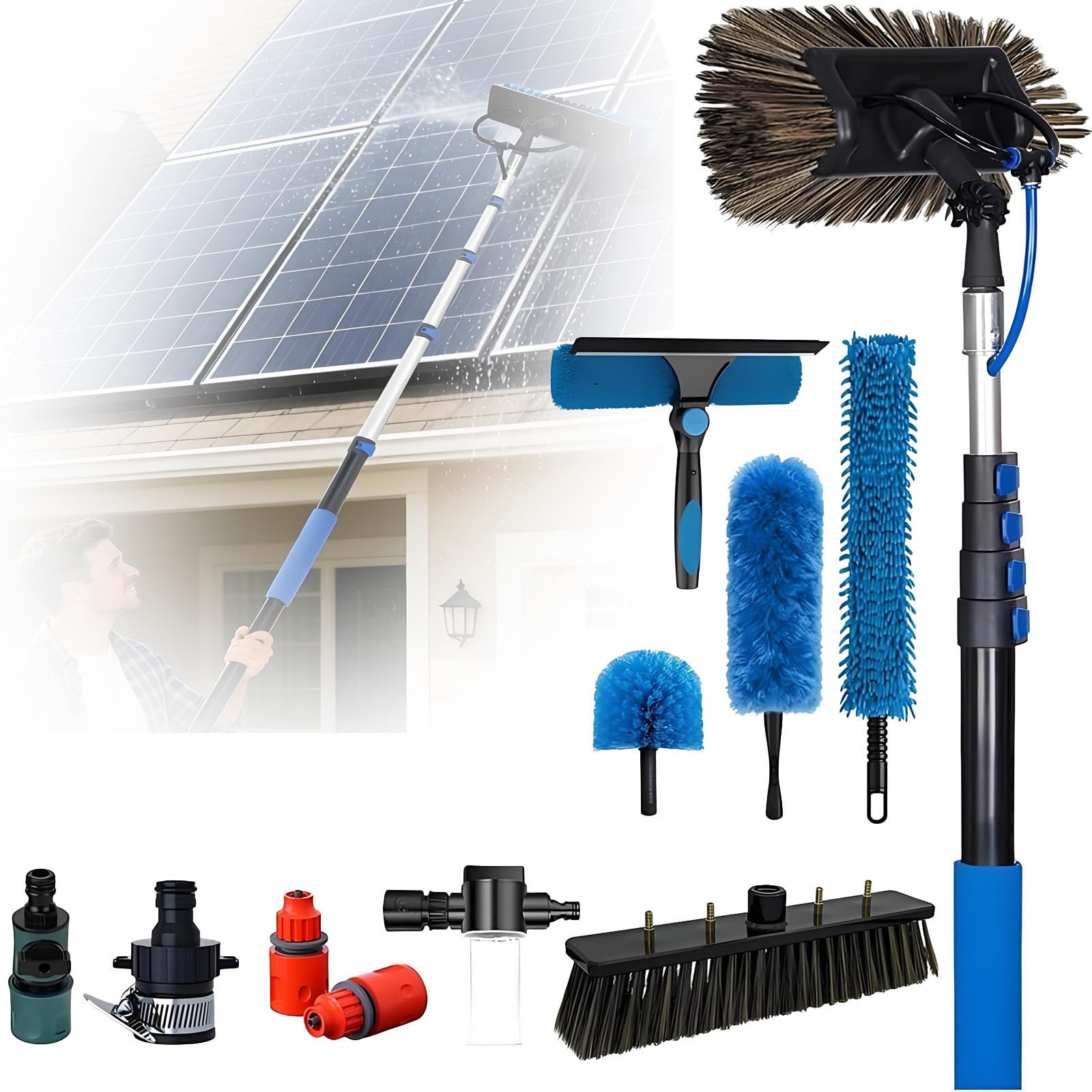 Kit di Pulizia per Pannelli Solari in Fibra di Carbonio 6.0m(20FT)