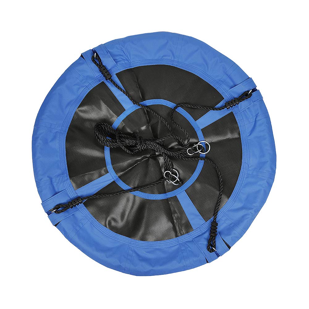 Balancín de pájaro redondo para niños, con altura ajustable, 150 – 180 cm, máx. 200 kg (100 x 100 x 180 cm, azul)
