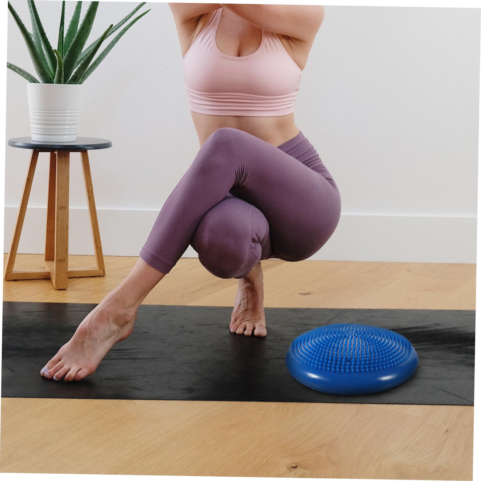 ibasenice Cojín Inflable De Equilibrio Disco Extra Grueso Cojín De Estabilidad Fortalece Torso Dolor De Espalda