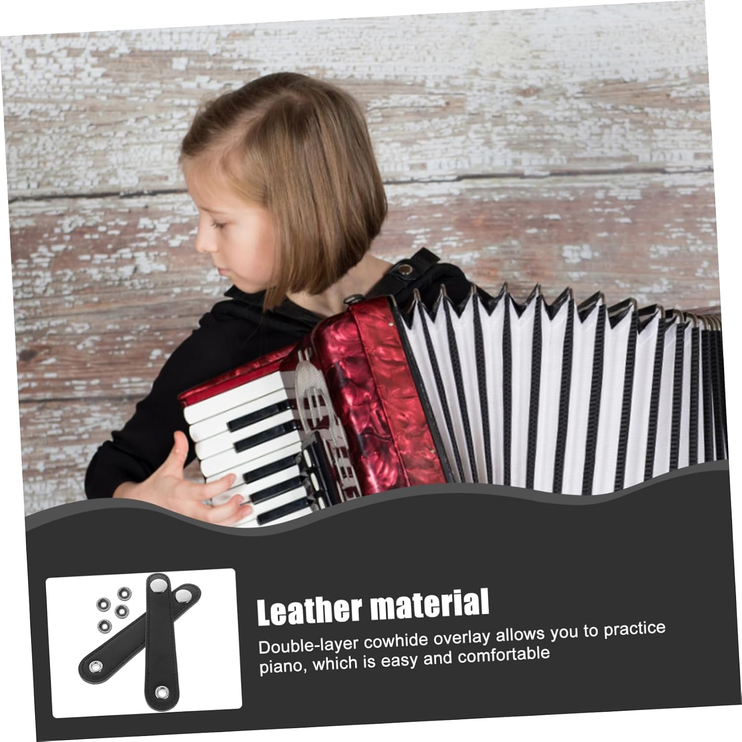 Universal Accordion below Straps Double Layer Leather Buckles