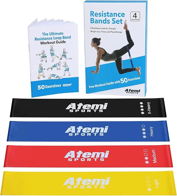 Elastic Bands Exercise Set | Stretch Bands for Exercise | 4 Exercise Bands Resistance for Women | Resistant Bands Female | Free Workout Guide