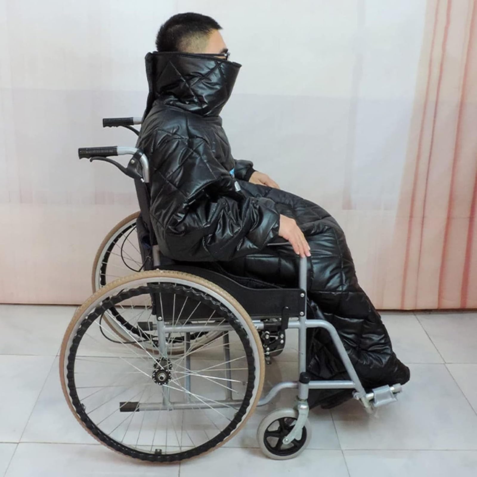 Manta de invierno para silla de ruedas, impermeable, resistente al viento, cálida y de cuerpo entero, con mangas y protector de lluvia para usuarios de sillas de ruedas, tamaño adulto