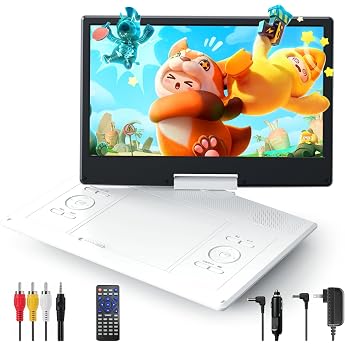 Surfola Portable DVD Player, 16.9 Type, CD Player, 14.1 Inch LCD, Built-In Dual Amplifier, 4 to 6 Hours Playback, Region Free, Supports USB/SD Card, AV Input/Output, TV Sync, Last Memory Function