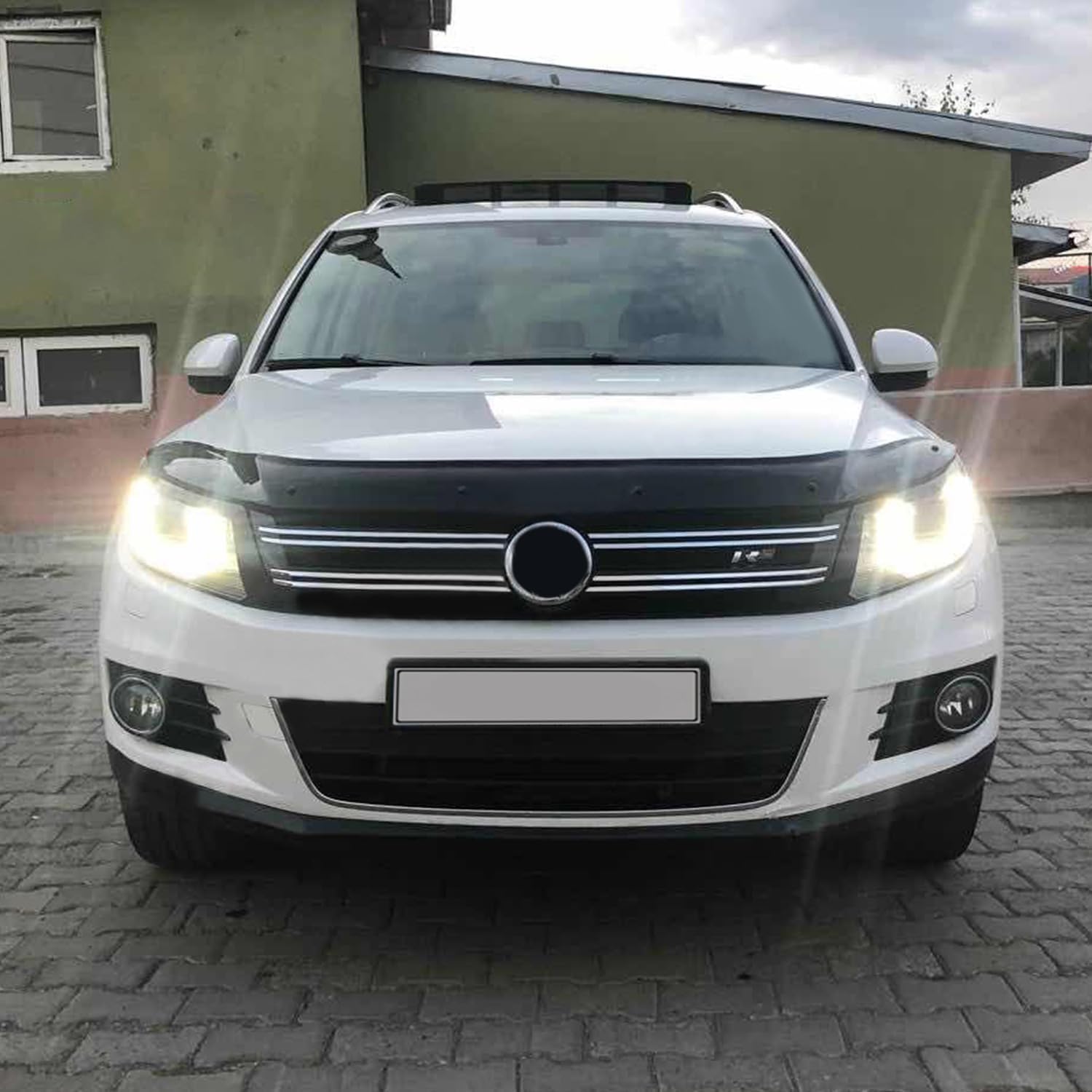 Hood Deflector Guard fits Volkswagen Tiguan 2012-2015, Bugflector Bug & Bonnet Shields, Black ABS Hood Protector, Protects from Particles & Bug, All Weather Durable Car Exterior Accessories