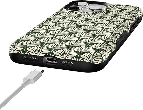 Vista 1378 de Casely Funda para iPhone 15 Pro Max Jardín Secreto Flores mixtas Funda atrevida Compatible con MagSafe y botón de acción Secret Garden