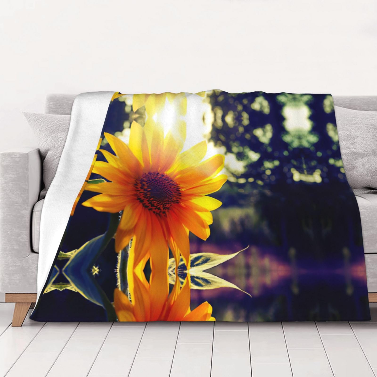 Couverture polaire tournesol pour des soirées cocooning confortables sur votre canapé
