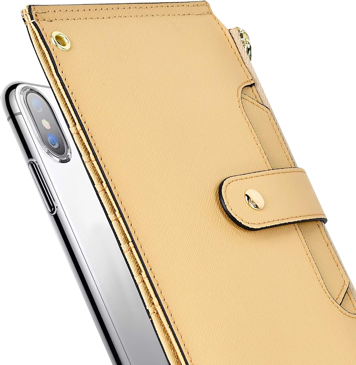 Wallets For Women RFID Blocking Large Capacity- Leather Bifold Wallet Women Long Credit Card Wallet Wristlet For Women Slim Zipper Wallet For Women With Coin Purse With Id Window Pullout Gold