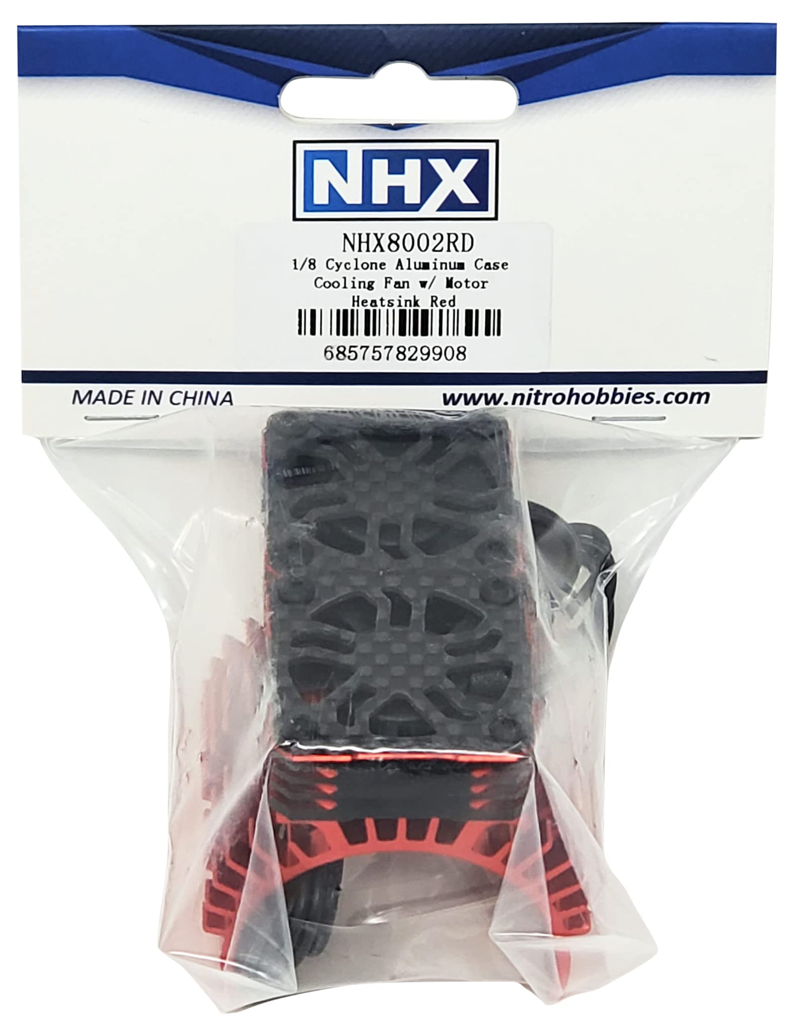NHX 1/8 Scale RC Motor Cooling Fan Cover – Twin Cyclone Aluminum, 28,000 RPM, HV, Silver (NHX8002SI) 6 thumbnail image