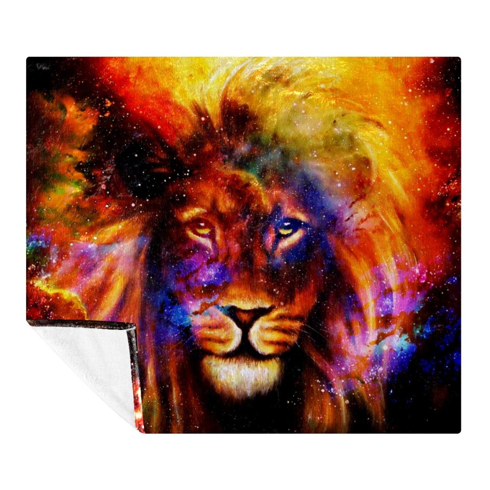 Plaid lion espace galaxie 150 x 130 cm : le cadeau d'anniversaire original et utile