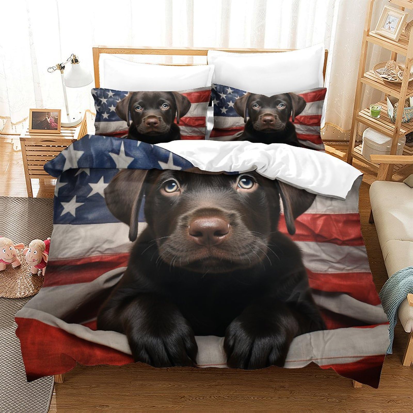 Housse de couette Labrador 3D le cadeau de literie idéal pour filles et ados