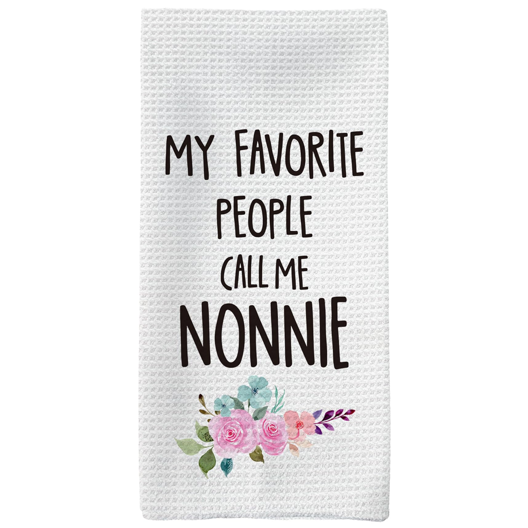 Nonnie Gifts Kitchen Towels, Grandma Gifts Hand Towels, NonnieGrandma Christmas Mother's Day Gift Dish Towel Tea Towel for Kitchen, Nonnie Grandmas Gift from Grandkids, 16x24inch