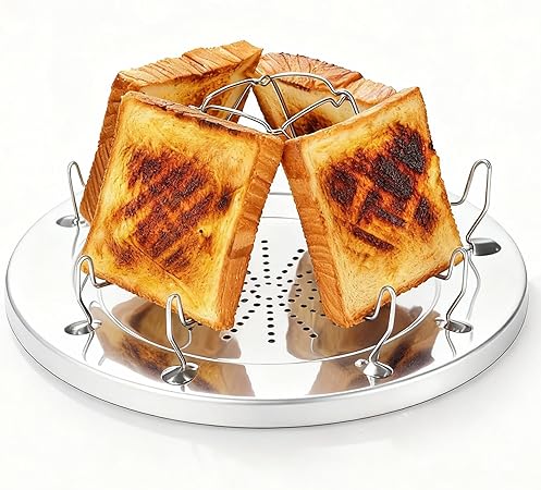 Camp Stove Toaster Outdoor, Foldable Stainless Steel Toaster for Camping,