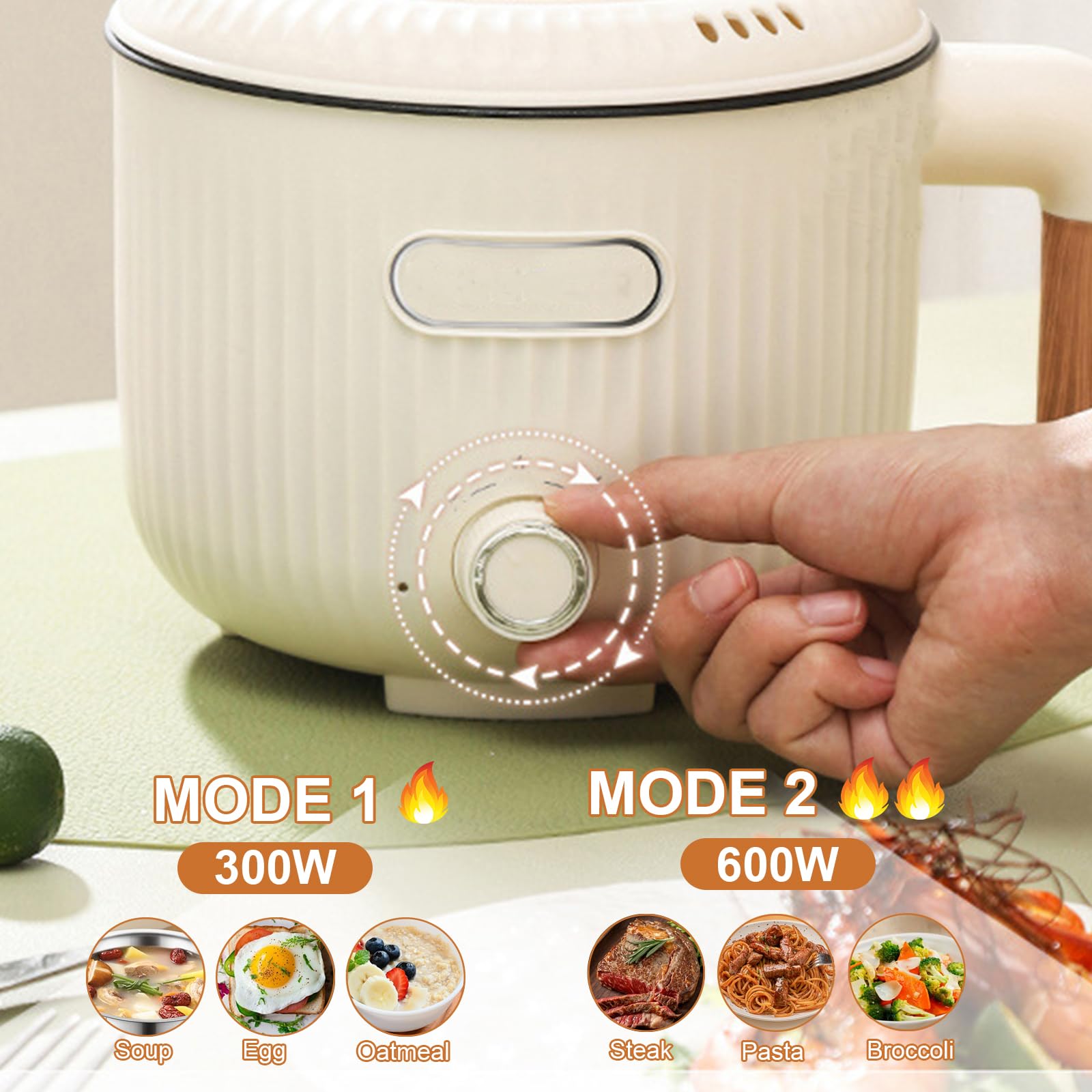 Elektrische Hot Pot, Tragbare Mini Antihaft Multikocher Mit Dämpfkorb, Edelstahl Elektrischer Kochtopf Bratpfanne, Schneller Ramen Kocher Suppentopf, Duale Leistungssteuerung Schnelle Erwärmung