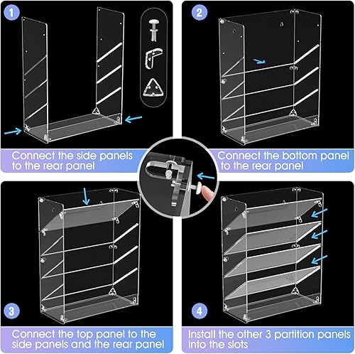 Miniatura 7 de MaxGear Organizador de archivos de pared colgante, soporte de archivo de pared de acrílico transparente de 5 niveles, organizador vertical de correo