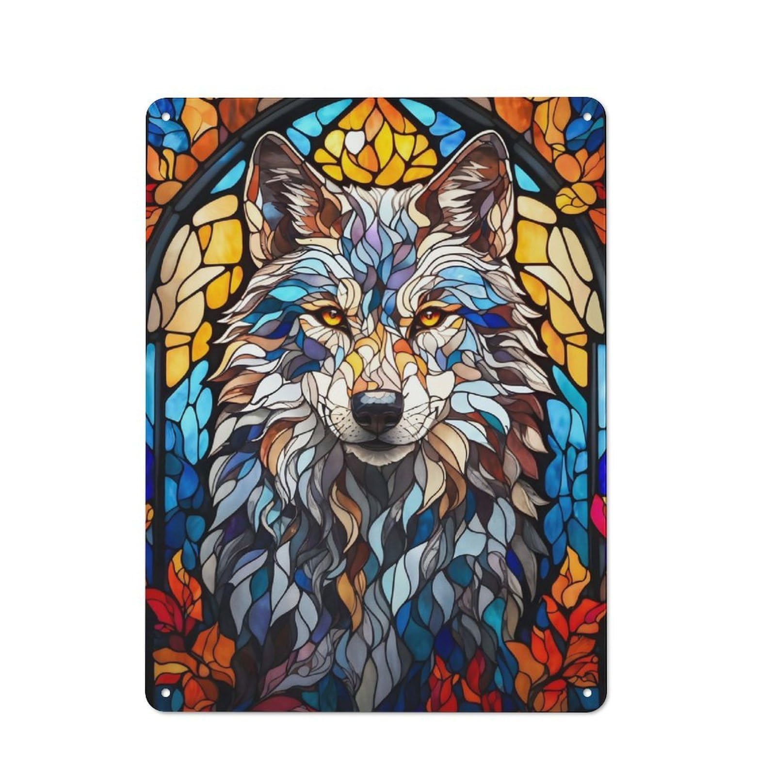 Junmoney Abstract Wolf Tin Sign 40X30cm With For Workshop Wall, Vintage Decor, For Metal Sign Collectors, For Garage And Workshop Walls