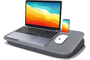 MillHome Gray Laptop Desk with Cushion: Perfect for Car Passenger Seat