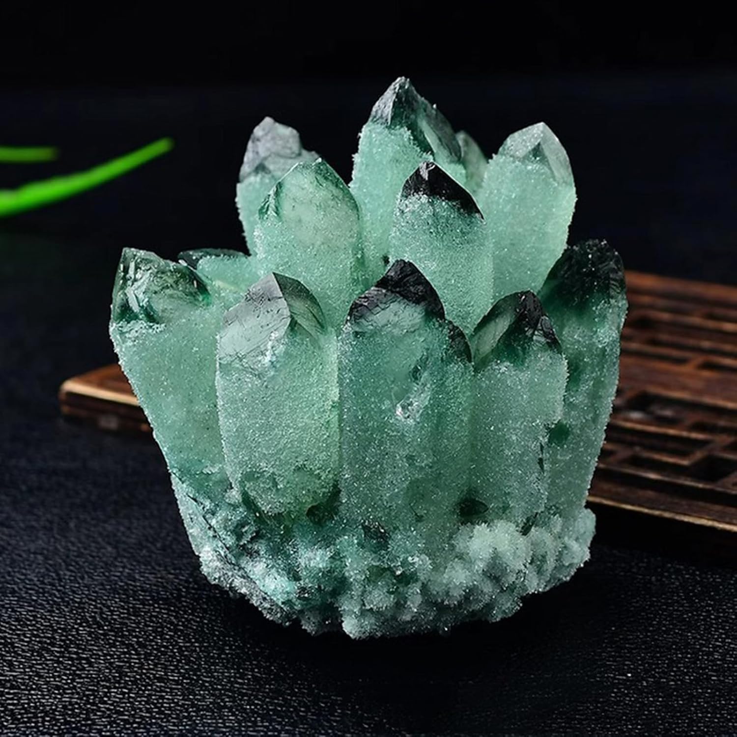 Raw Green Quartz Crystal Cluster Stones Crystal Quartz Cluster Irregular Crystal Collection Home Office Decor