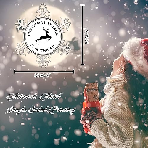 Vista 9 de Adorno de Navidad de metal para feliz año nuevo Yall, adornos de Navidad de metal, citas divertidas de Navidad, adornos colgantes decorativos de 3