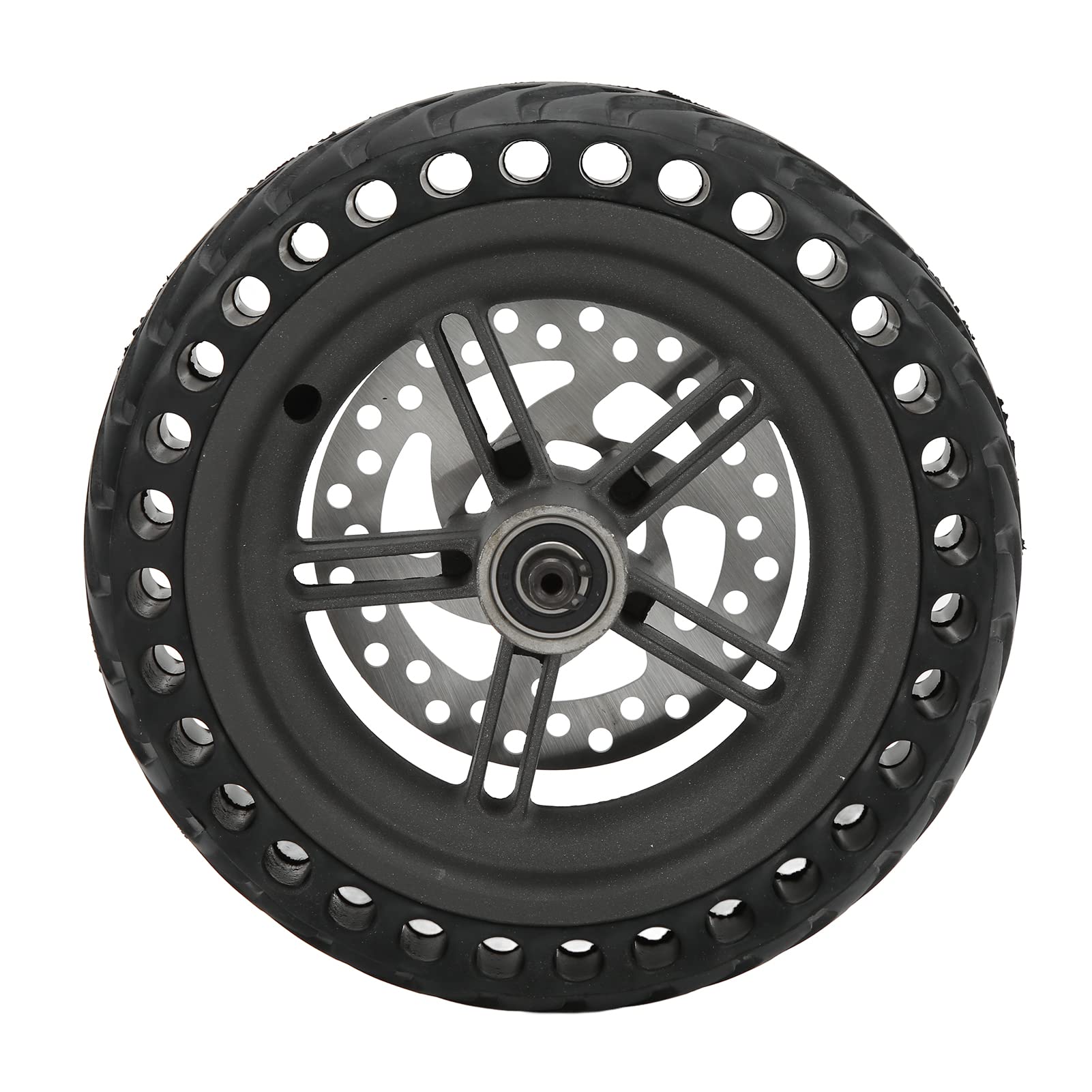 Neumático Sólido M365, Conjunto de Rueda Trasera de Scooter Eléctrico, Neumático de Panal de Cubo de 8,5 Pulgadas, Juego de Disco de Freno de 120 Mm para M365