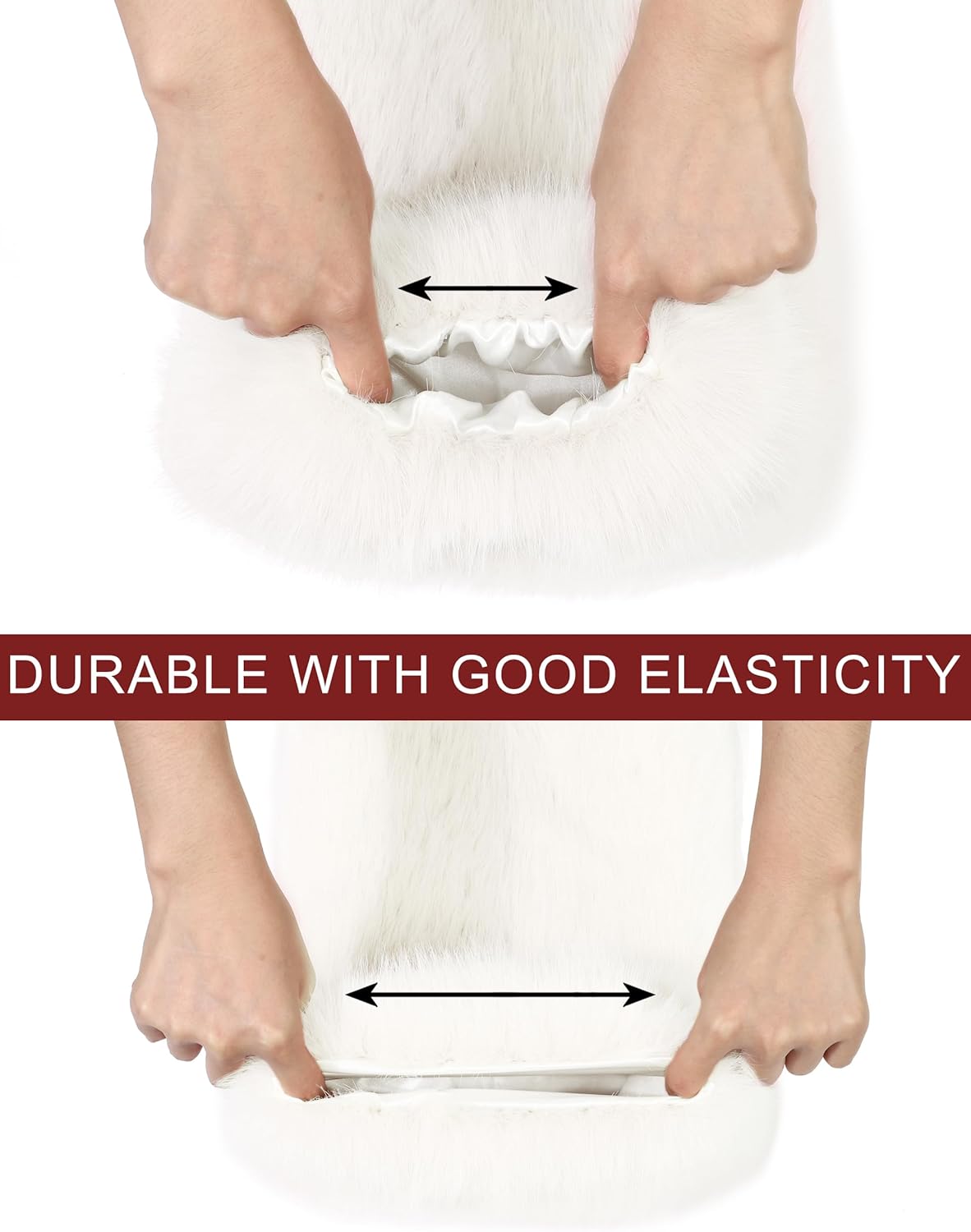 sy soul young Faux Fur Leg Warmers Boot Cuffs for Women Winter Fluffy Ankle Warmers Cover Halloween Sexy Santa Costume - Image 5