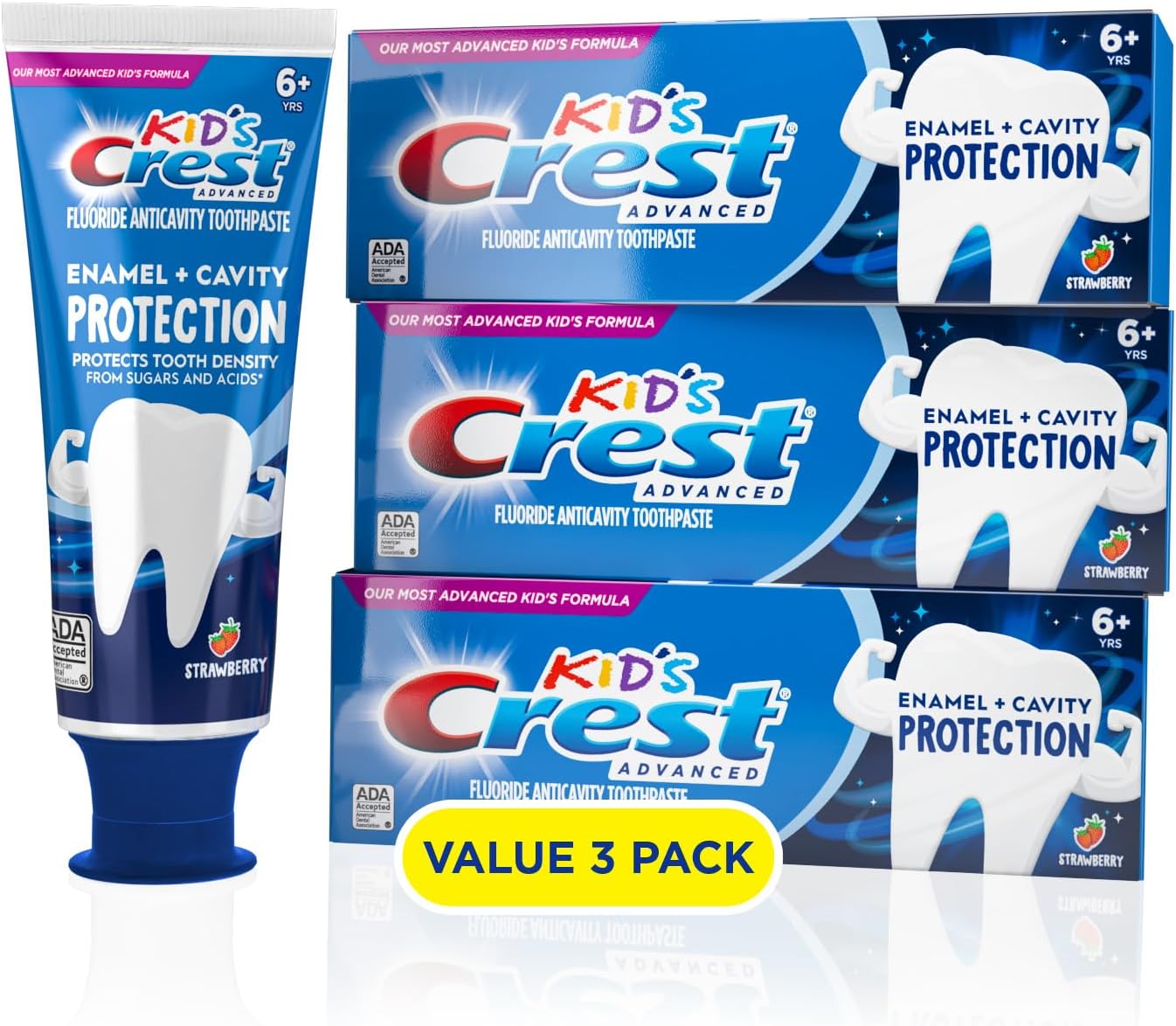 Crest Kids Enamel + Cavity Protection Toothpaste, 4.1oz (Pack of 3)