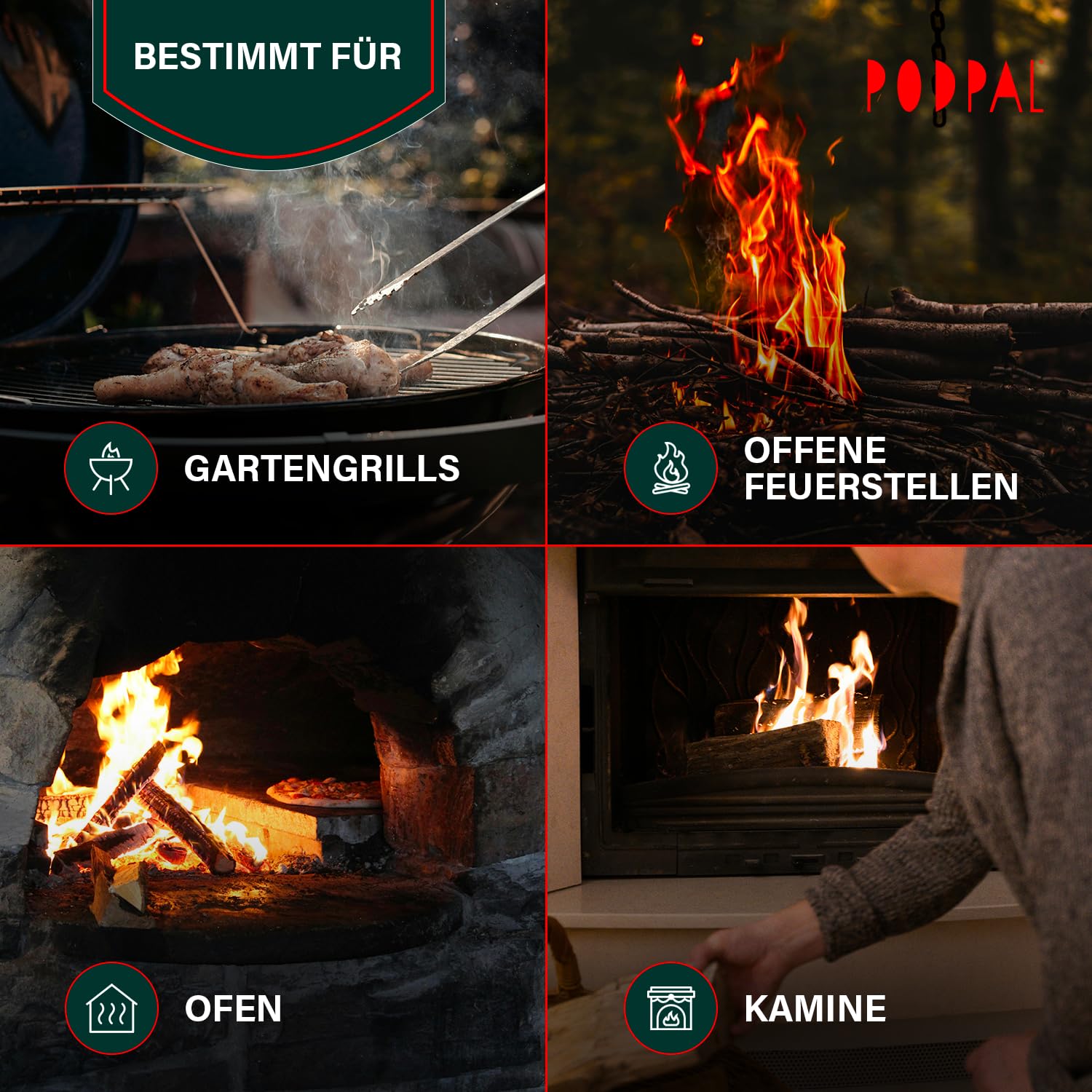 200 Stück Herbst-Anzündwolle – 100% Holzwolle & Wachs, umweltfreundlich, geruchlos – Schnellzündende Anzündhilfen für Kamin, Ofen, Grill & Lagerfeuer