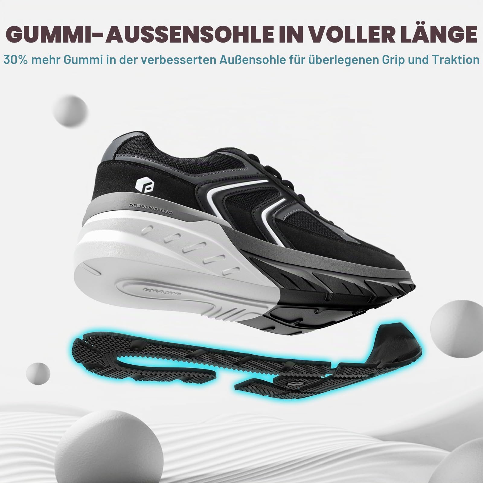 FitVille Sneaker Herren Extra Weit Laufschuhe Dämpfung Sportschuhe Atmungsaktiv Running Shoes Outdoor Joggingschuhe Straßenlaufschuhe rutschfest Turnschuhe Schuhe Breite Füße