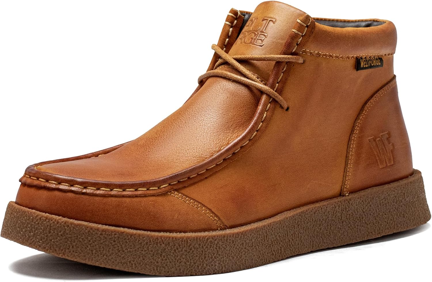 Men's Modern Moc Toe Boots Leather Casual Chukka Boot