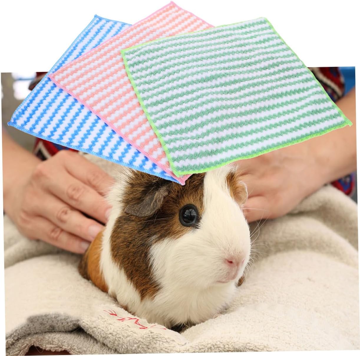 10pcs Guinea Pig Bedding Mats Soft Hamster Blankets Cage Liners Splicable Floor Pads for Small Animals Rabbits and Rodents Comfortable Washable Pet Blankets