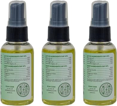 Bug Off Me - Mosquito and Insect Repelling Body Spray Infused with Lemon Eucalyptus, Citronella, Rosemary & Lemongrass - 2 Fl Oz (Pack of 3)