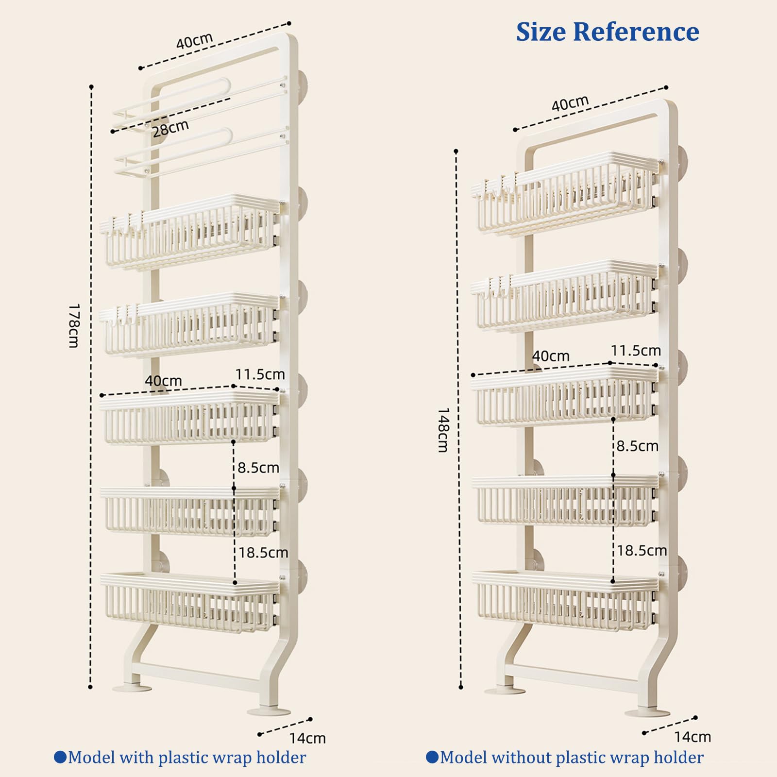 Estante de puerta estrecha de 5 niveles – Nizer de metal blanco versátil para cocina, baño, lavandería, sala de estar, despensa que ahorra espacio para un fácil acceso