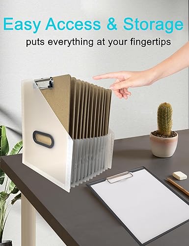 Miniatura 4 de Soporte para portapapeles – Soporte de portapapeles extensible de acordeón, soporte de almacenamiento vertical para tablero blanco