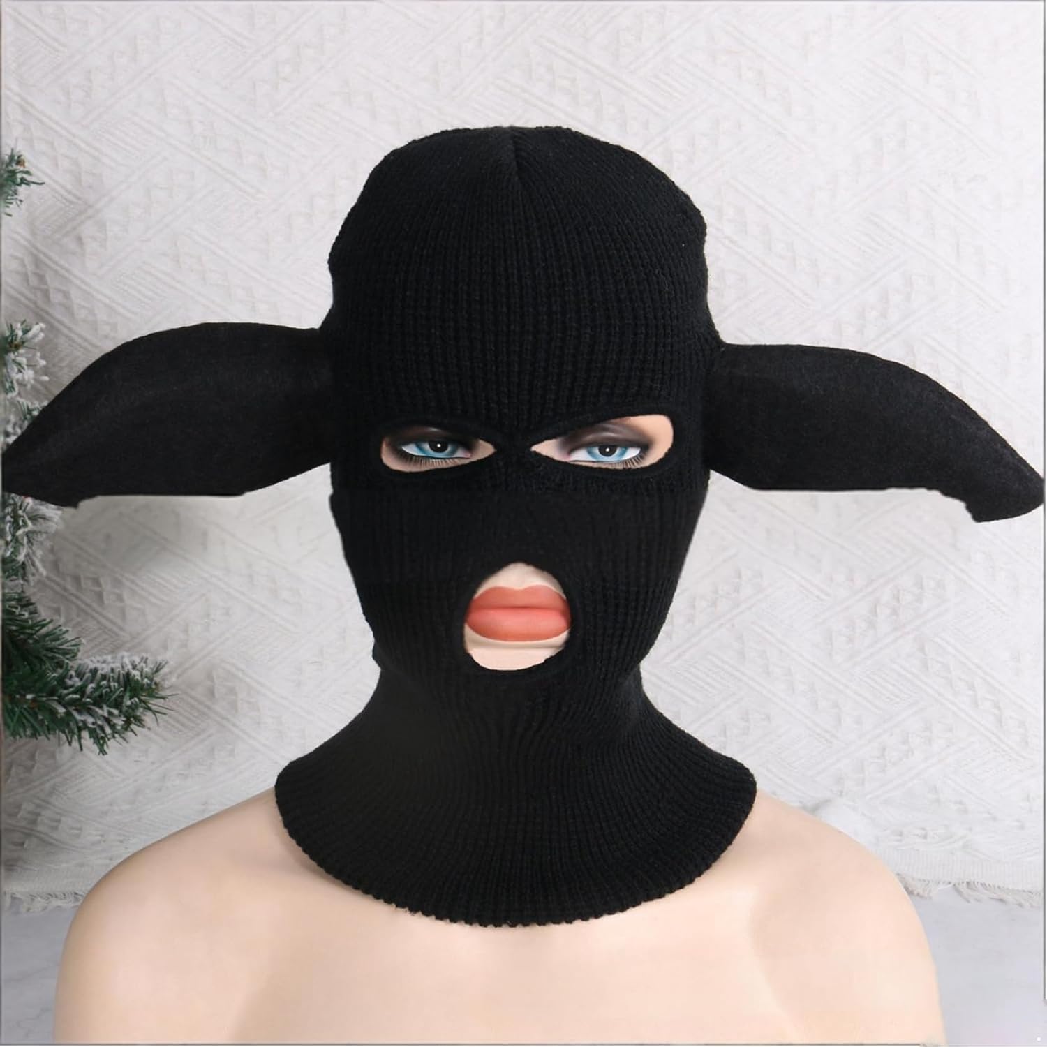 Winter Hat Warm Hooded Scarf Hat Ear Novelty Funny Warm Hats for Women Girls Outdoor Sports