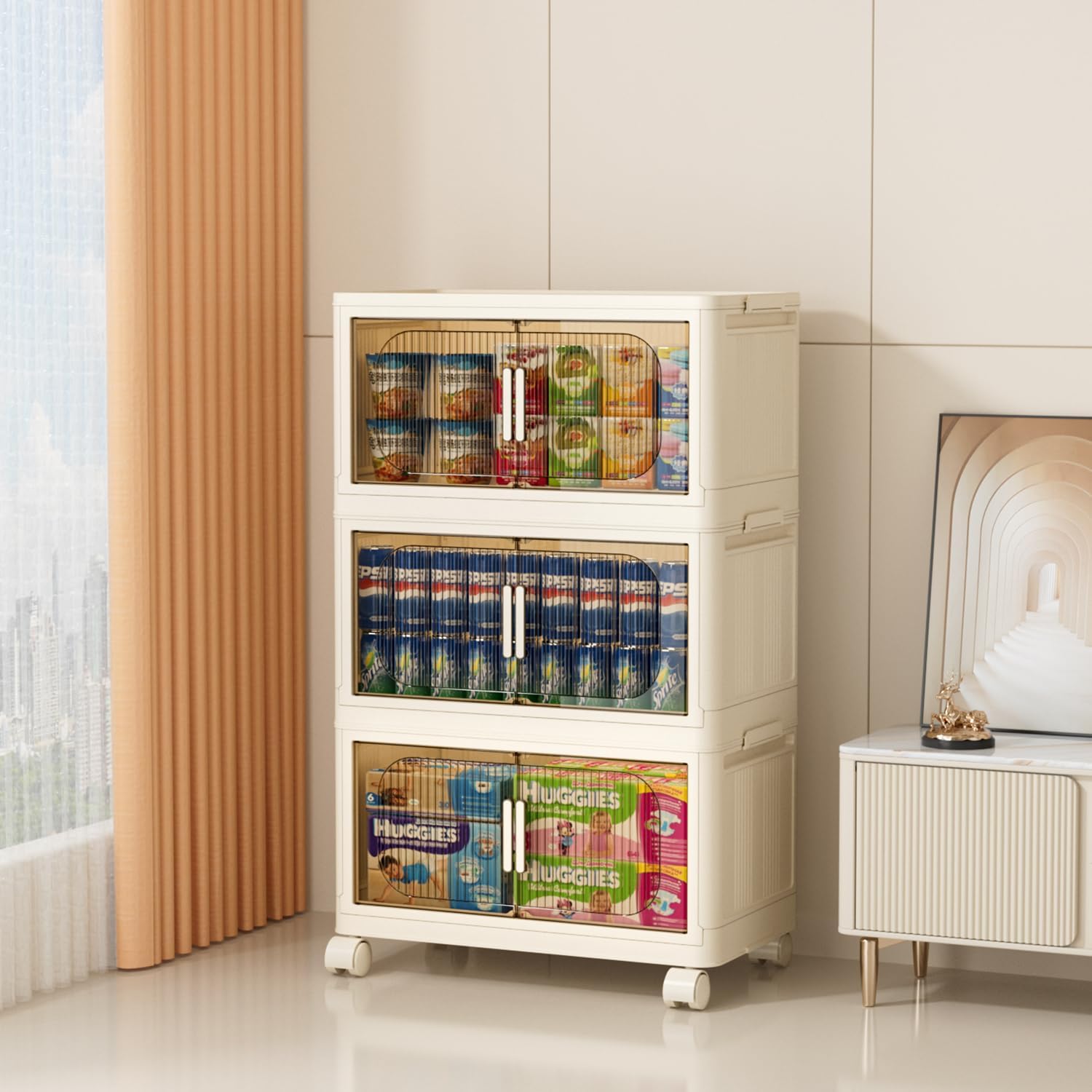 Karramlili Stackable Storage Bins, Plastic Storage Bins