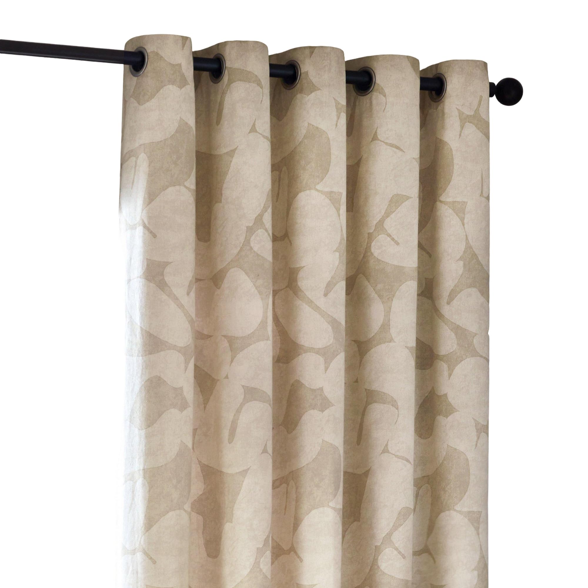 furn. Hoem Brinn Abstract 100% Cotton Lined Curtains - Natural (168cm Width x 137cm Drop), W 66.1" x L 53.9" (2 Panels) - Image 3