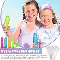 Vista 4 de Yexiya 400 bolsas de plástico para helados, bolsas de molde de helado desechables, bolsa de paletas con embudo de silicona para hacer dulces