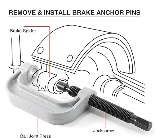 Miniatura 5 de Kit de herramientas de extracción de rótula de alta resistencia, incluye marco C, adaptadores 4x4, se adapta a la mayoría de vehículos 2WD y 4WD y