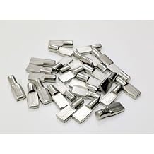 5mm 0.2 inch Hole Shelf Pegs Pins,20 Pieces Cabinet Furniture Spoon Shape Support Pegs for Shelves Nickel Plated, 1/5 inch Diameter Hole, NIU Shovel Pin Shelf Clip 20 PCs