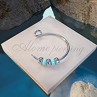 Vista 16 de Cuentas de anillo de nariz falsas Turquoise Bead Silver