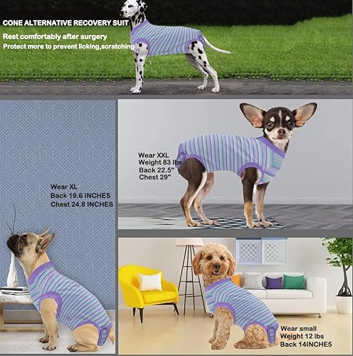 Miniatura 7 de Traje de recuperación de cirugía para perros para esterilización femenina, traje quirúrgico para perros hembras grandes, algodón peinado suave,