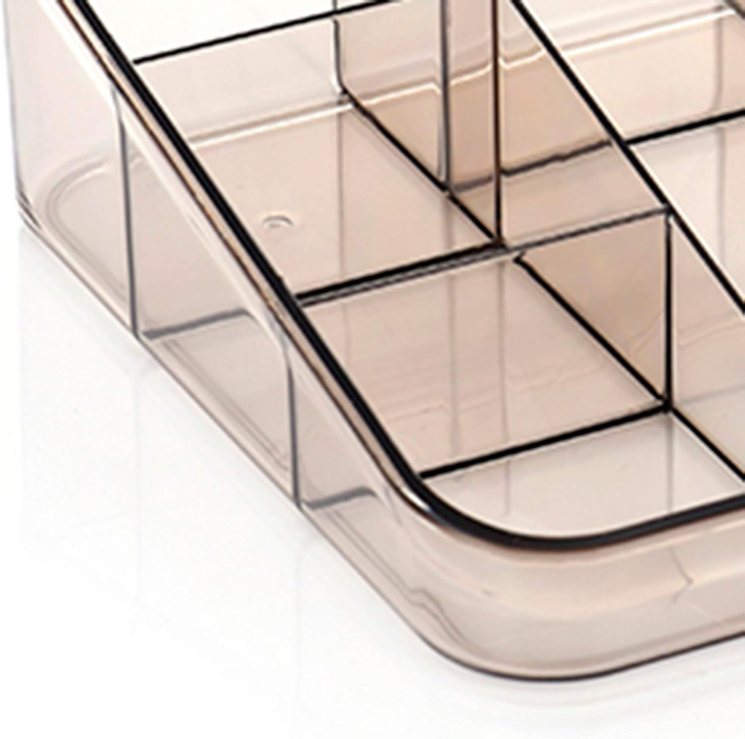 Dseap Makeup Organizer Countertop - Acrylic, 8-Compartments, Large Capacity - Vanity Organizer, Makeup Storage Organizer, Make up Holder Container Shelf, Brown