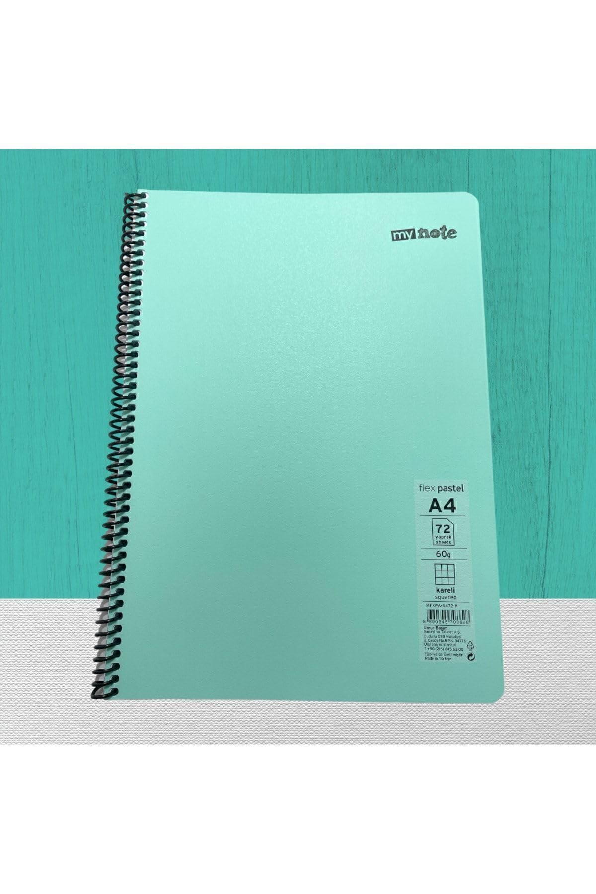 Umur Mynote Flex - Cuaderno espiral pastel A4 72 Yp cuadrícula plateada, tamaño único