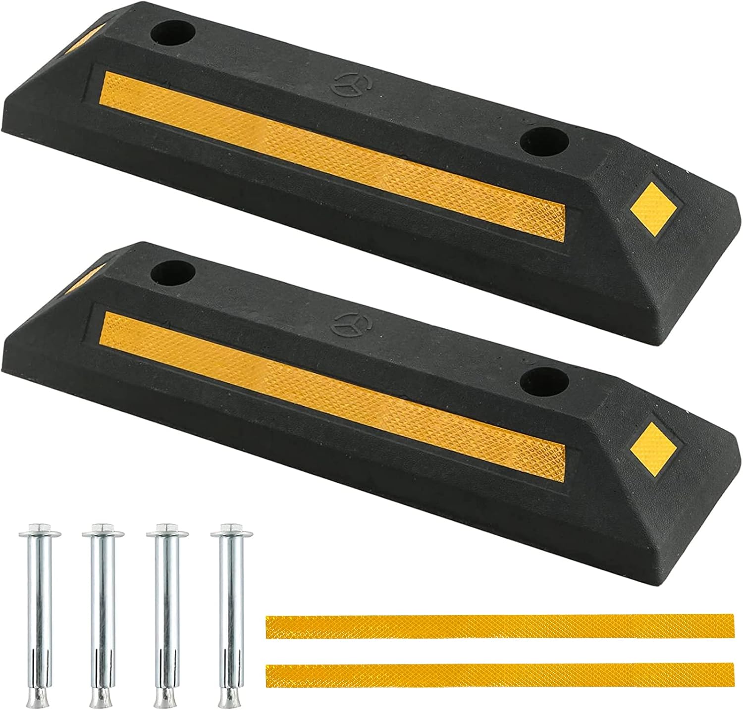ATPEAM Rubber Curb Heavy Duty Parking Blocks 2PC Parking Curb with