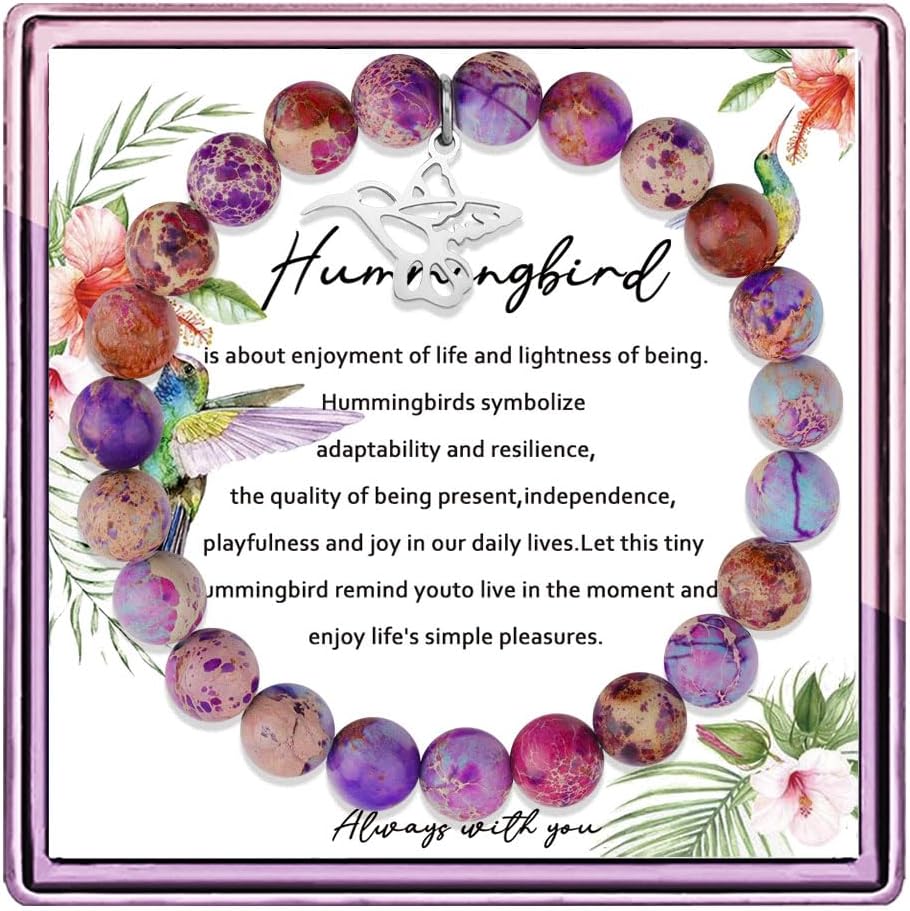 ARHTF Hummingbird Gifts for Women Hummingbird Bracelet Hummingbirds Charm Hummingbird Jewelry Hummingbirds Quote Hummingbir d Inspirational Gift