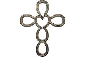 Heart-Shaped Horseshoe Wall Cross - Spiritual Jesus Art