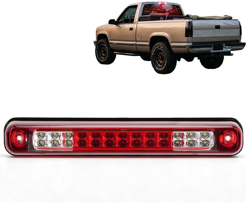 Luz de freio LED elevada com lâmpada de carga NOVCAPAR para Chevy/GMC C/K, Silverado, Blazer e aplicações OBS – 1 unidade